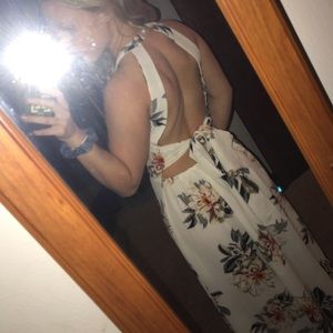 white floral prom dress